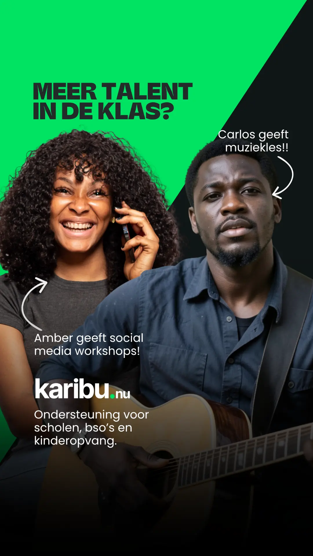 Karibu-advertentie tussen de verhalen: meer talent in de klas